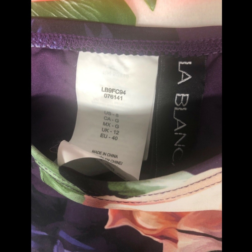 NEW La Blanca Roses Side Tie Floral Hipster Bikini Bottom SZ 8 - Picture 6 of 8